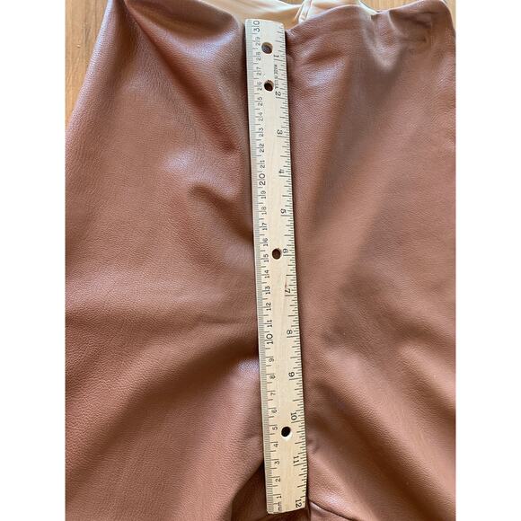 Commando Faux Leather Leggings High Rise Skinny Cocoa Brown Womens S 115807 - Picture 5 of 10